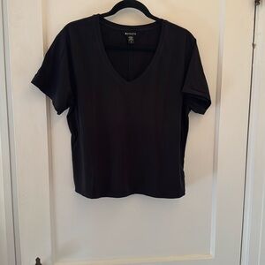 Athleta Black Essential V-Neck Short Sleeve Top